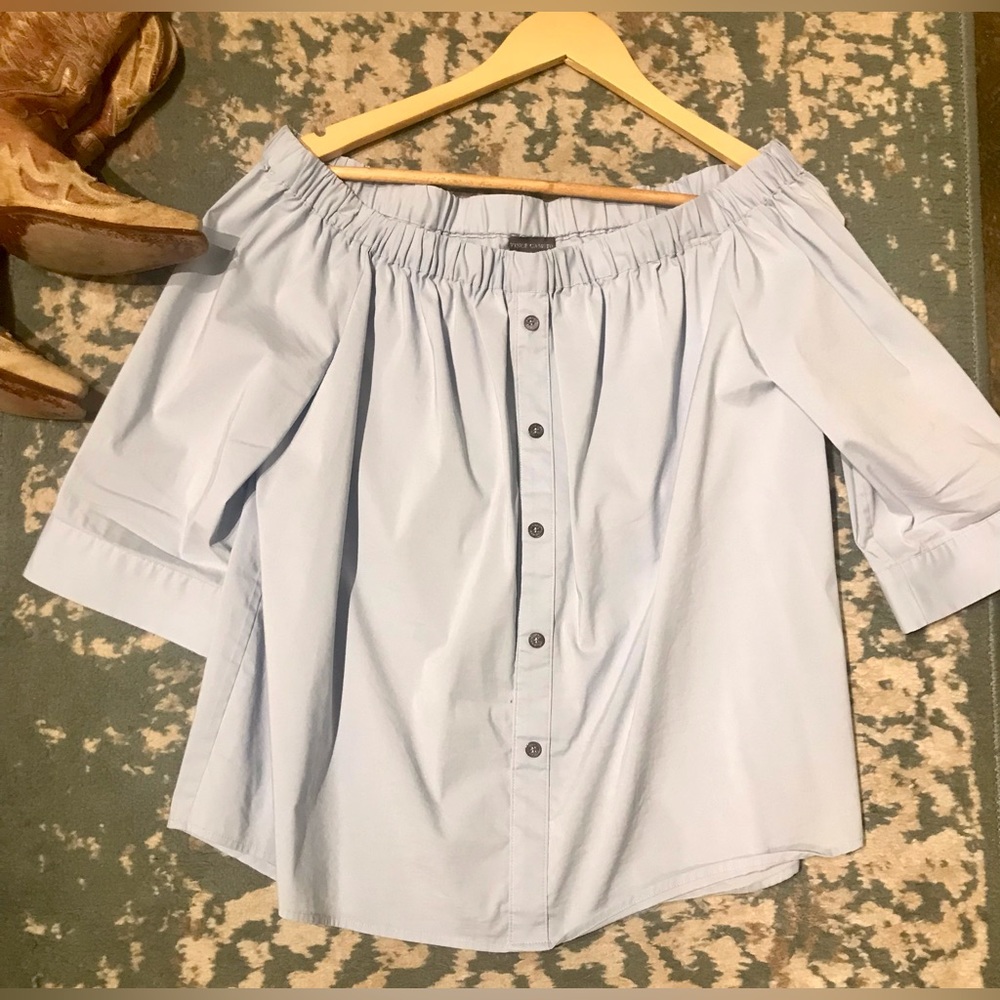 Ladies Baby Blue Medium Vince Camino Off Shoulder Blouse